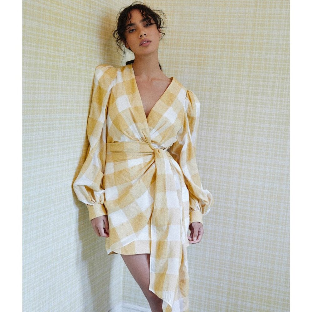 ACLER Sutherland Yellow Mini Dress AU 6 US 2